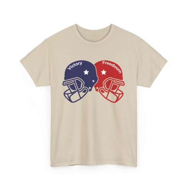 Unisex Heavy Cotton Tee – Bold Dual Helmet Design | Victory & Freedom Graphic T-Shirt - Image 10