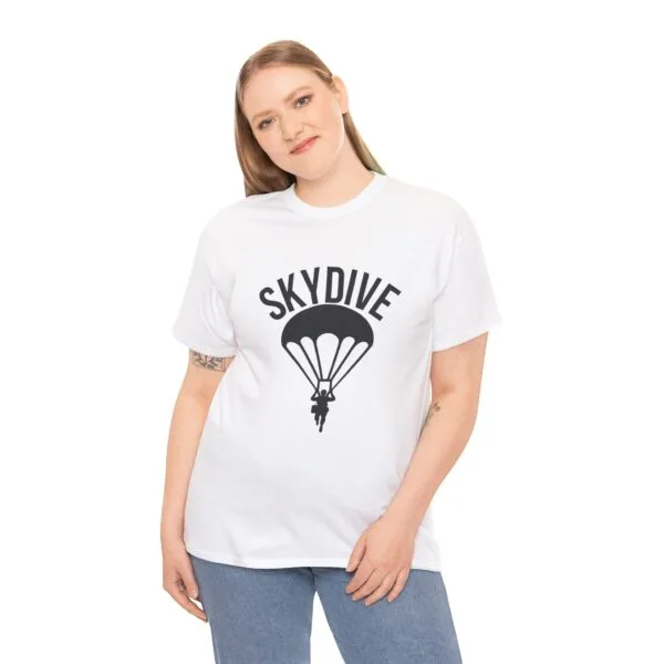 Skydive Graphic Unisex Heavy Cotton Tee | Skydiver Jump T-Shirt – Adrenaline Rush Apparel - Image 4