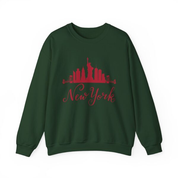 New York Unisex Crewneck Sweatshirt – Bold Red Graphic & Cozy Comfort - Image 14
