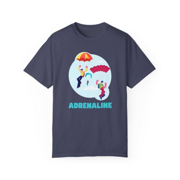 Unisex Garment-Dyed T-Shirt with Skydiver Graphic and "Adrenaline" Front Print – Bold & Comfortable - Image 33