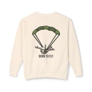 Skydiver Graphic Unisex Lightweight Crewneck Sweatshirt – Bold Back Design & Soft Comfort