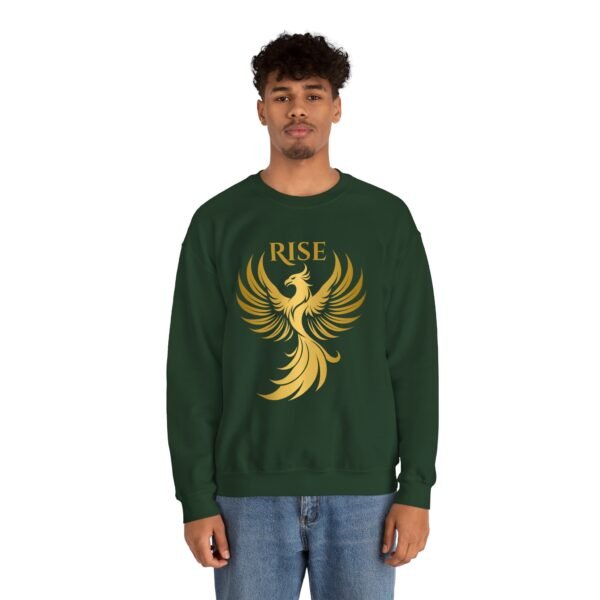 Phoenix Rise Unisex Heavy Blend™ Crewneck Sweatshirt – Gold Phoenix Graphic - Image 3