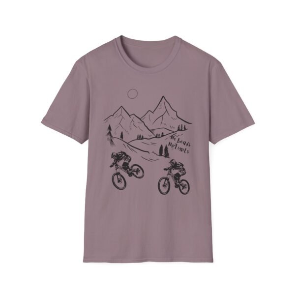 Mountain Biking Graphic Unisex Softstyle T-Shirt | Shred the Trails Tee - Image 29