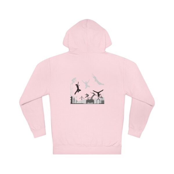 Unisex Hooded Sweatshirt  with Parkour Graphic Back Print – Extreme Sports & Urban Adventure Style - Image 15