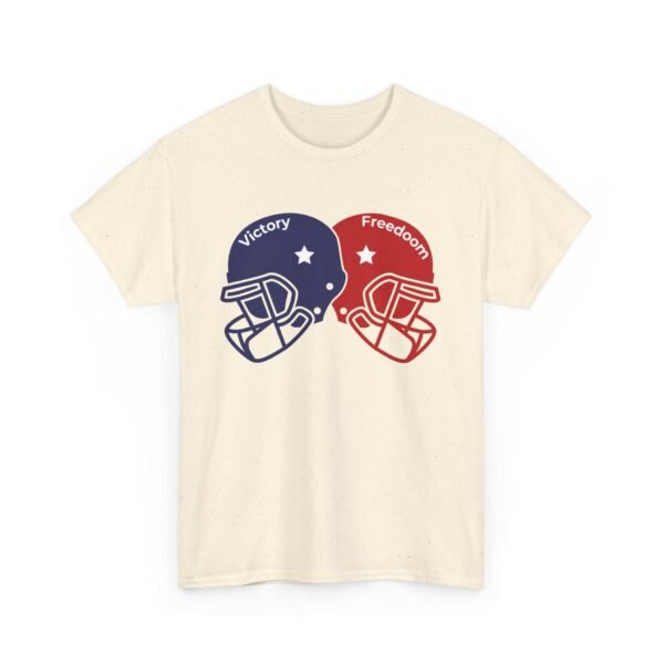 Unisex Heavy Cotton Tee – Bold Dual Helmet Design | Victory & Freedom Graphic T-Shirt - Image 14