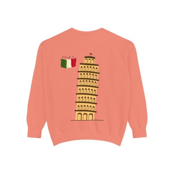 Unisex Garment-Dyed Sweatshirt with Pisa Tower & Italian Flag | Cozy & Stylish - Image 7