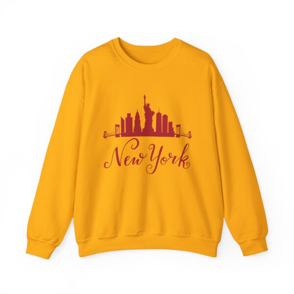 New York Unisex Crewneck Sweatshirt – Bold Red Graphic & Cozy Comfort - Image 10