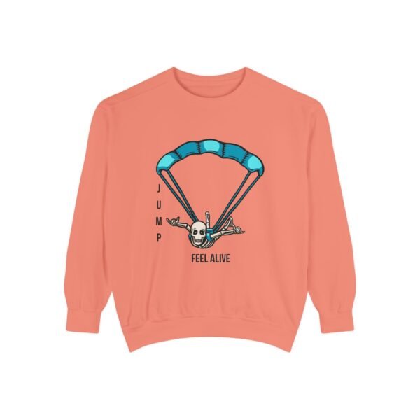 Unisex Garment-Dyed Sweatshirt with Skydiver Graphic Front Print – Extreme Sports & Adrenaline Style - Image 39