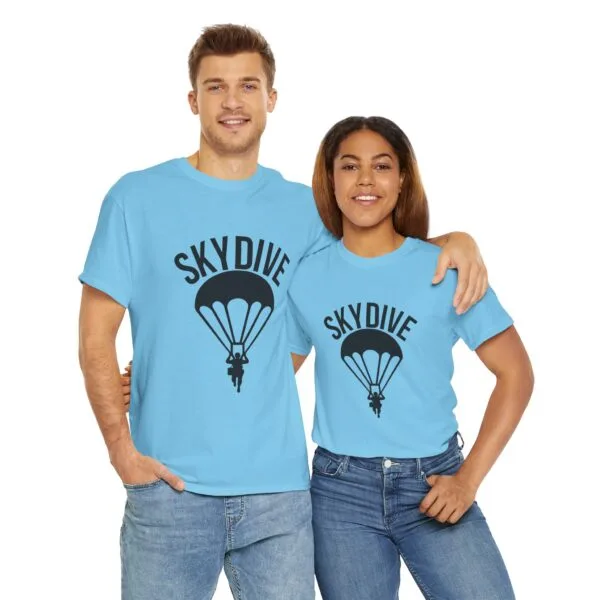 Skydive Graphic Unisex Heavy Cotton Tee | Skydiver Jump T-Shirt – Adrenaline Rush Apparel - Image 17