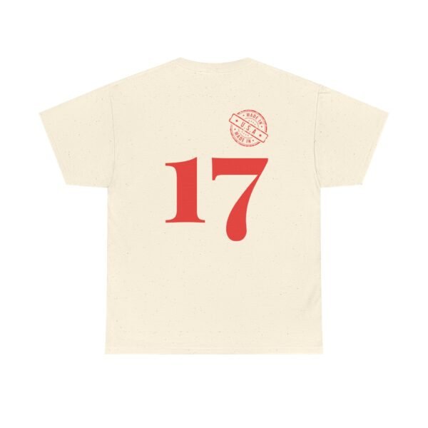 Unisex Heavy Cotton T-Shirt with Bold "17" & Made in America Design | Classic & Durable - Image 11