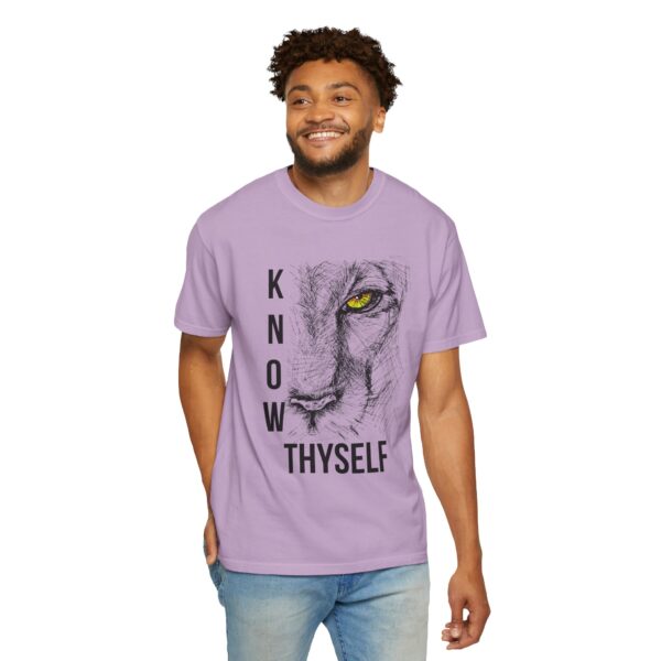 "Know Thyself" Lion Graphic T-Shirt – Comfort Colors 1717, 100% Cotton, Garment-Dyed, Relaxed Fit - Image 40