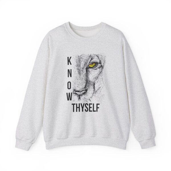 Know Thyself Unisex Heavy Blend Crewneck Sweatshirt – Bold Lion Graphic - Image 5