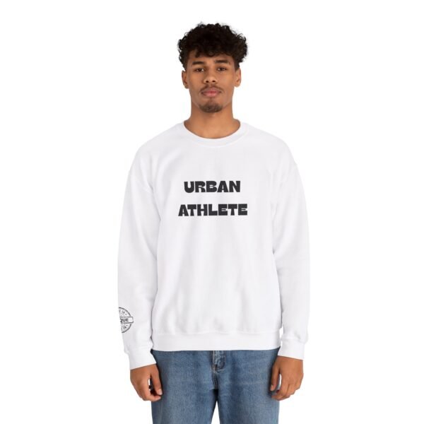 Urban Athlete Crewneck Sweatshirt with "Made in Unique" Sleeve Stamp – Comfortable & Durable - Image 4