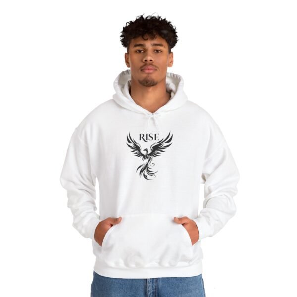 Phoenix 'Rise' Heavy Blend Hooded Sweatshirt - Unisex Motivational Hoodie with Phoenix Graphic - Image 4