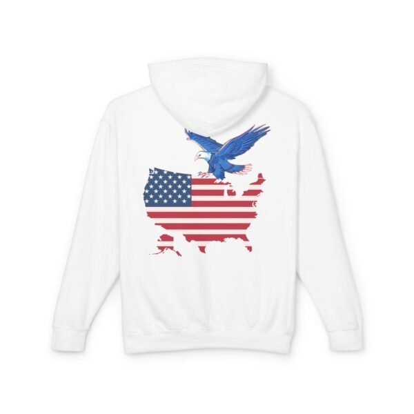 American Pride Hoodie – USA Map & Bald Eagle Graphic