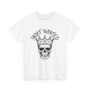 Most Wanted Unisex Cotton Tee - Skull Graphic