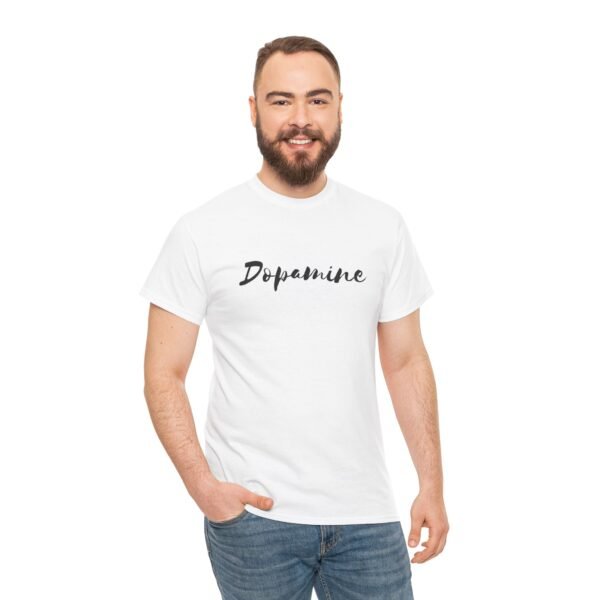 Unisex Heavy Cotton T-Shirt with Black Script "Dopamine" Print – Trendy & Durable - Image 5