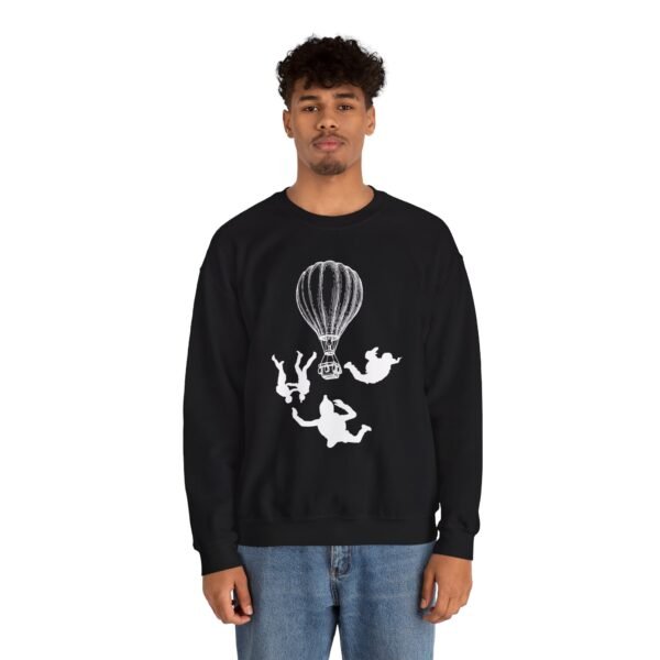 Unisex Heavy Blend™ Crewneck Sweatshirt with Skydiver Graphic Front Print – Extreme Sports & Adrenaline Style - Image 3