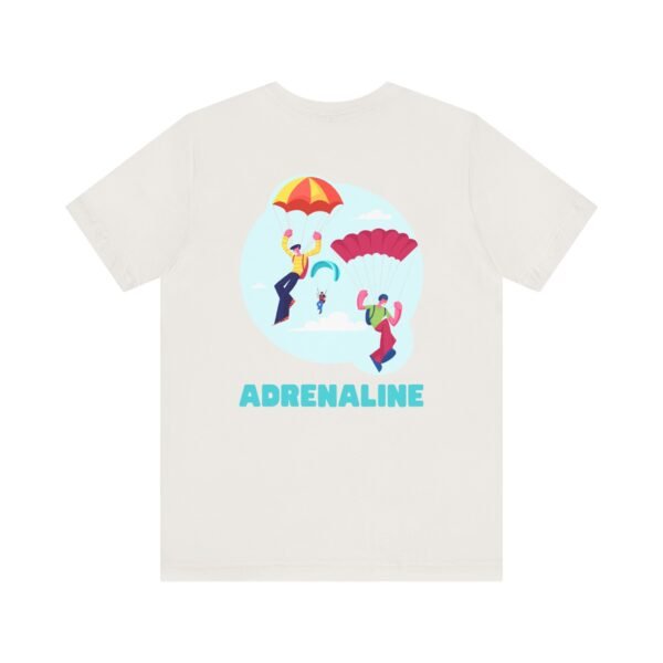 Unisex Jersey Short Sleeve Tee with Skydiver Graphic and "Adrenaline" Back Print – Stylish & Comfortable - Image 13