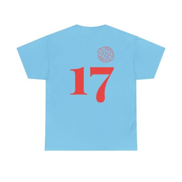 Unisex Heavy Cotton T-Shirt with Bold "17" & Made in America Design | Classic & Durable - Image 16