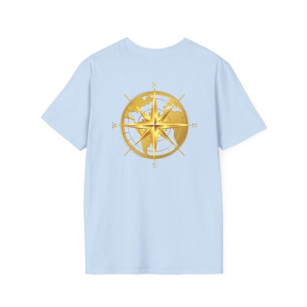 Unisex Soft-Style T-Shirt with Gold World & Compass Graphic – 100% Cotton, Comfortable & Durable - Image 16