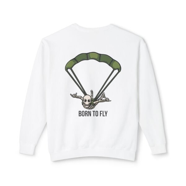 Unisex Lightweight Crewneck Sweatshirt with Skydiver Graphic Back Print – Extreme Sports & Adrenaline Style - Image 25