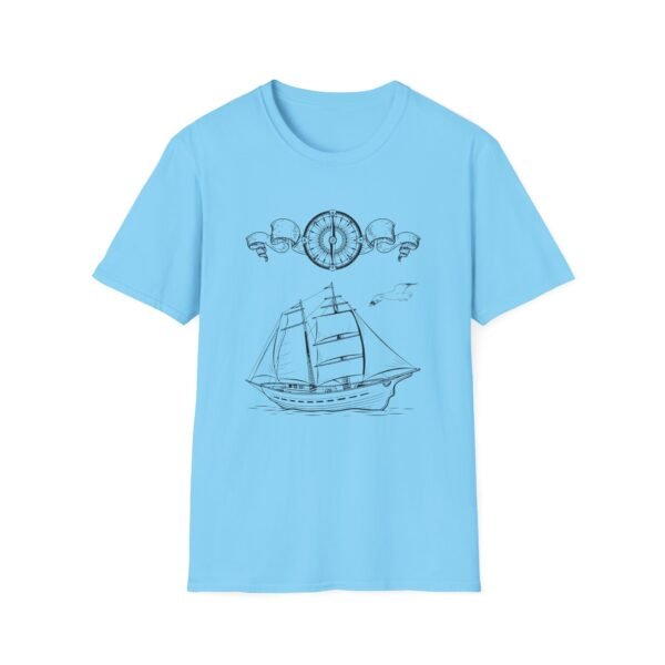 Unisex Soft-Style T-Shirt with Ship and Compass Graphic – 100% Cotton, Comfortable & Durable