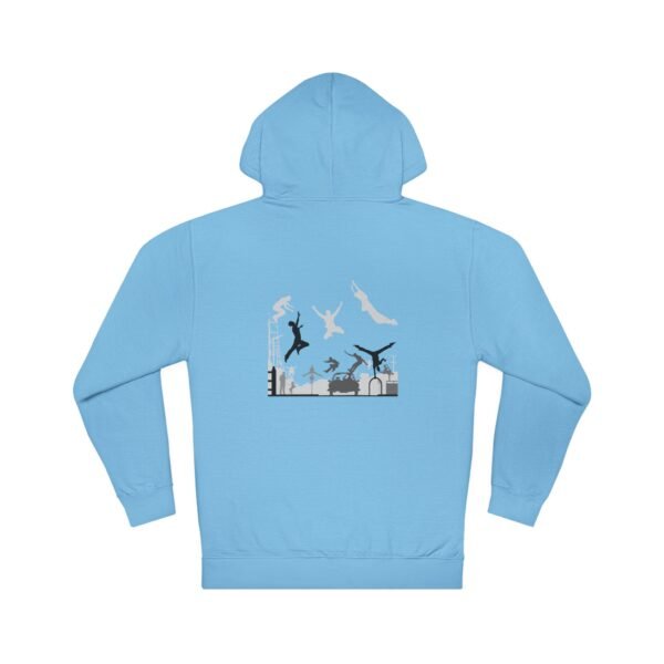 Unisex Hooded Sweatshirt  with Parkour Graphic Back Print – Extreme Sports & Urban Adventure Style - Image 9