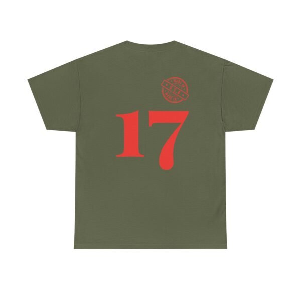 Unisex Heavy Cotton T-Shirt with Bold "17" & Made in America Design | Classic & Durable - Image 12