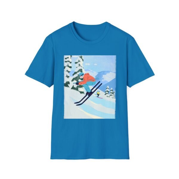 Unisex Soft-Style T-Shirt with Skiing in the Mountains Graphic – 100% Cotton, Comfortable & Durable - Image 18