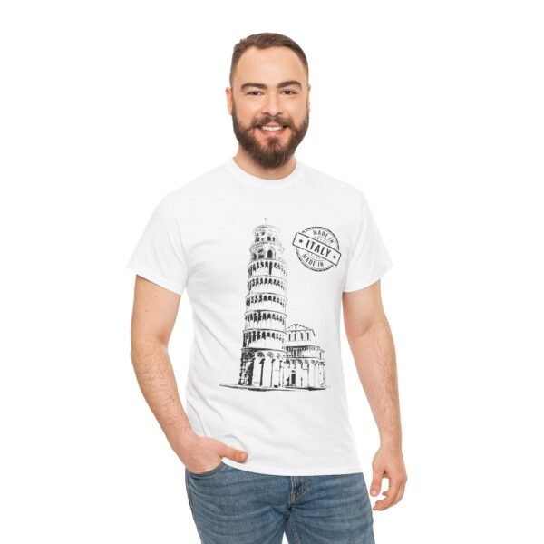 Unisex Cotton T-Shirt with Pisa Tower & "Made in Italy" Design | Stylish & Comfortable - Image 5