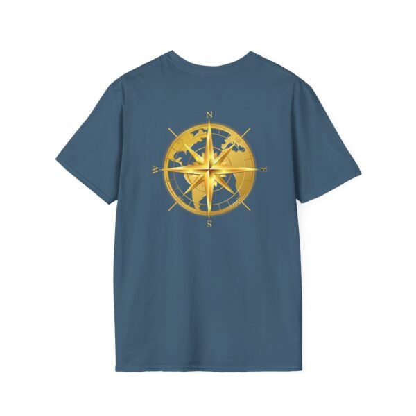 Unisex Soft-Style T-Shirt with Gold World & Compass Graphic – 100% Cotton, Comfortable & Durable - Image 18