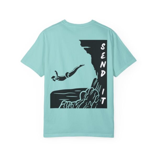 Send It – Cliff Jump Graphic Unisex Garment-Dyed T-Shirt | Extreme Sports & Adventure Tee - Image 17