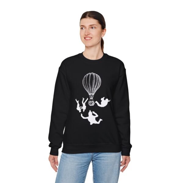 Unisex Heavy Blend™ Crewneck Sweatshirt with Skydiver Graphic Front Print – Extreme Sports & Adrenaline Style - Image 4