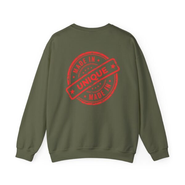 Made in Unique Red Stamp Crewneck Sweatshirt | Unisex Heavy Blend - Image 14