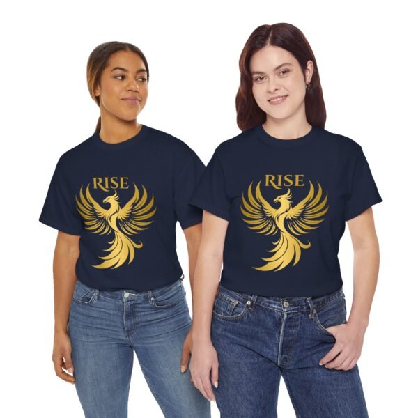 Phoenix Rise Unisex Heavy Cotton T-Shirt – Gold Phoenix Graphic Tee - Image 6