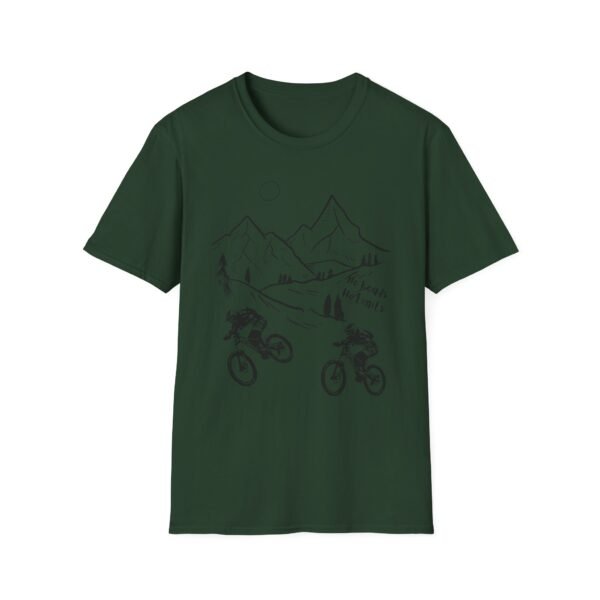 Mountain Biking Graphic Unisex Softstyle T-Shirt | Shred the Trails Tee - Image 39