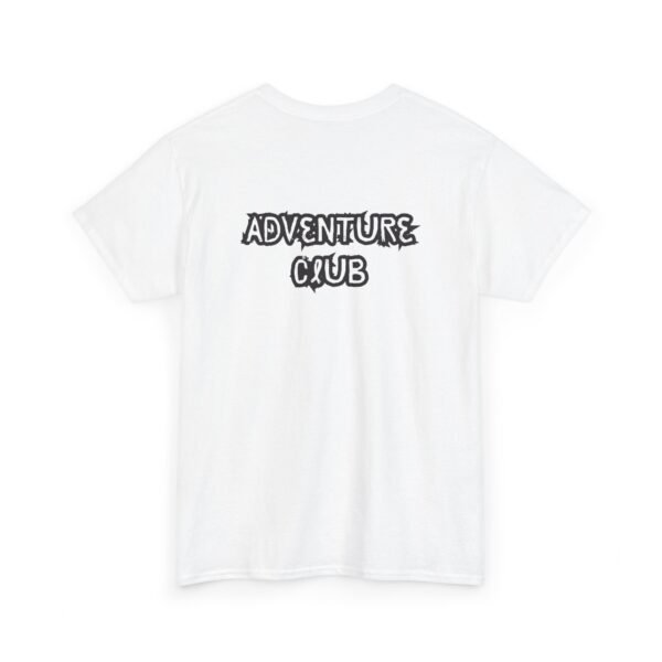 Unisex Heavy Cotton Tee with Black "Adventure Club" Back Print – Bold & Comfortable