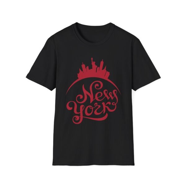 New York City Soft-Style T-Shirt – Bold Red NY Graphic & Script - Image 7