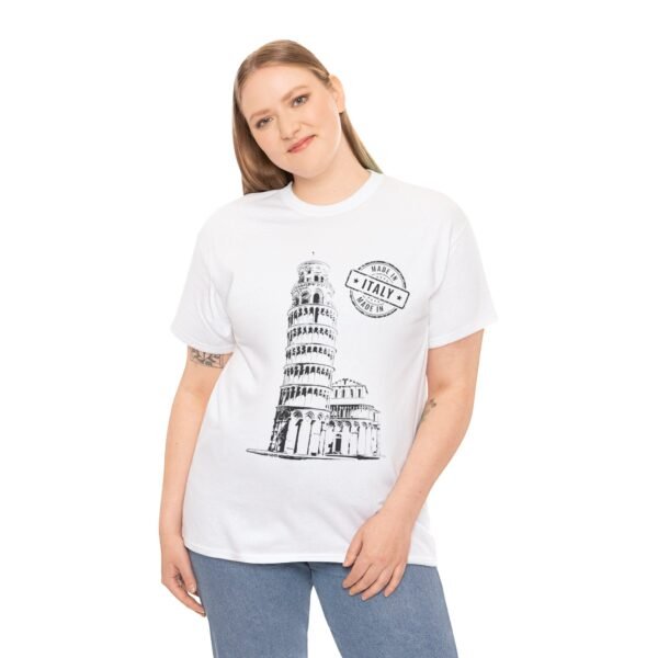 Unisex Cotton T-Shirt with Pisa Tower & "Made in Italy" Design | Stylish & Comfortable - Image 4