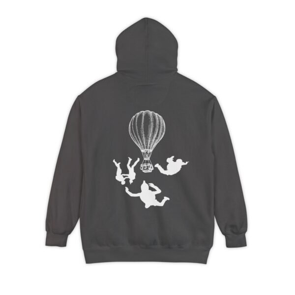 Unisex Garment-Dyed Hoodie with Skydiver Graphic Back Print – Extreme Sports & Adrenaline Style