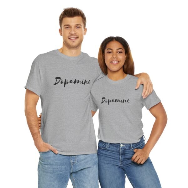 Unisex Heavy Cotton T-Shirt with Black Script "Dopamine" Print – Trendy & Durable - Image 10