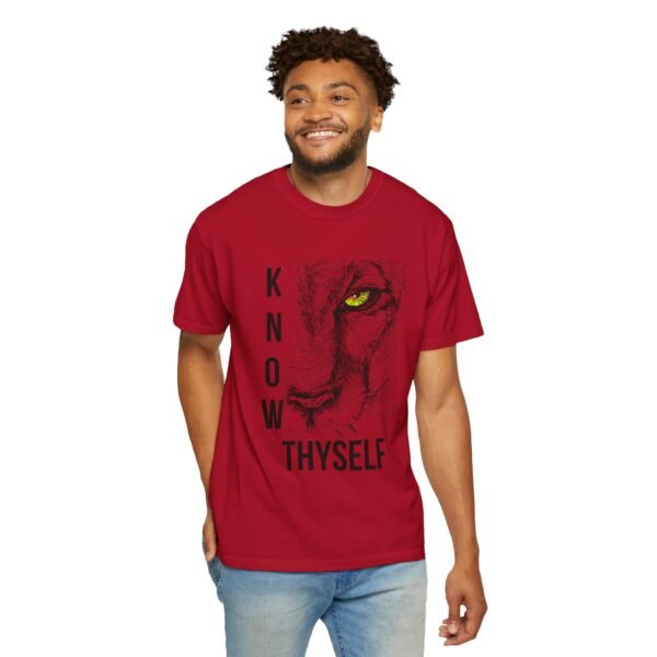 "Know Thyself" Lion Graphic T-Shirt – Comfort Colors 1717, 100% Cotton, Garment-Dyed, Relaxed Fit - Image 46