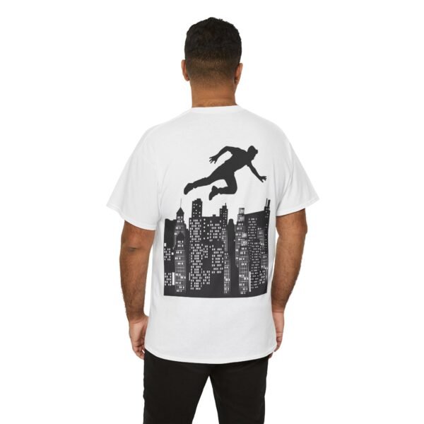 Parkour Unisex Heavy Cotton Tee – Extreme Sports & Urban Freerunning Graphic T-shirt - Image 3