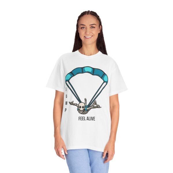 Unisex Garment-Dyed T-shirt with Skydiver Graphic Front Print – Extreme Sports & Adrenaline Style - Image 6