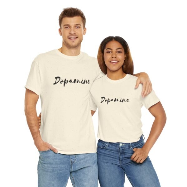 Unisex Heavy Cotton T-Shirt with Black Script "Dopamine" Print – Trendy & Durable - Image 13