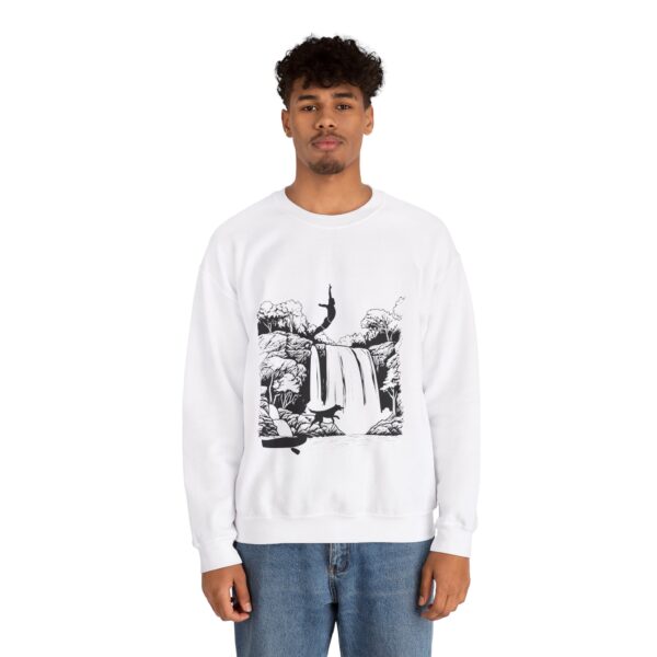 Cliff Jump Unisex Heavy Blend Sweatshirt – Bold Design & Cozy Comfort - Image 4