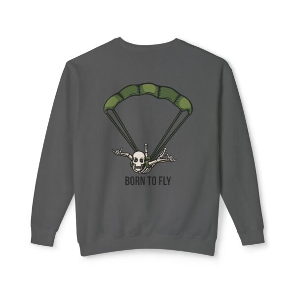 Unisex Lightweight Crewneck Sweatshirt with Skydiver Graphic Back Print – Extreme Sports & Adrenaline Style - Image 11