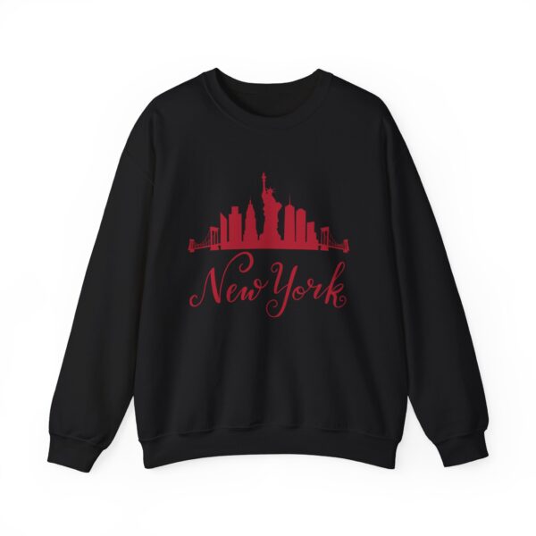 New York Unisex Crewneck Sweatshirt – Bold Red Graphic & Cozy Comfort - Image 7