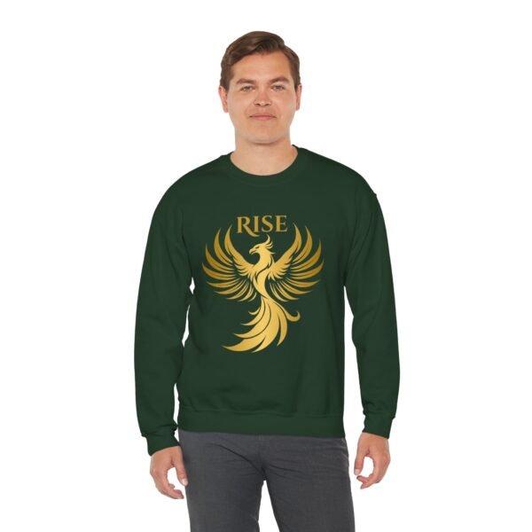 Phoenix Rise Unisex Heavy Blend™ Crewneck Sweatshirt – Gold Phoenix Graphic - Image 6